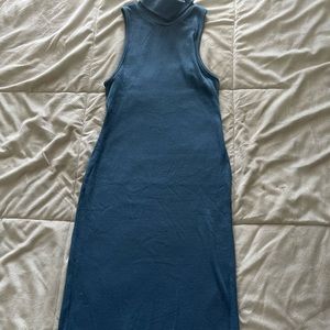 ZARA Muted blue turtle neck bodycon dress